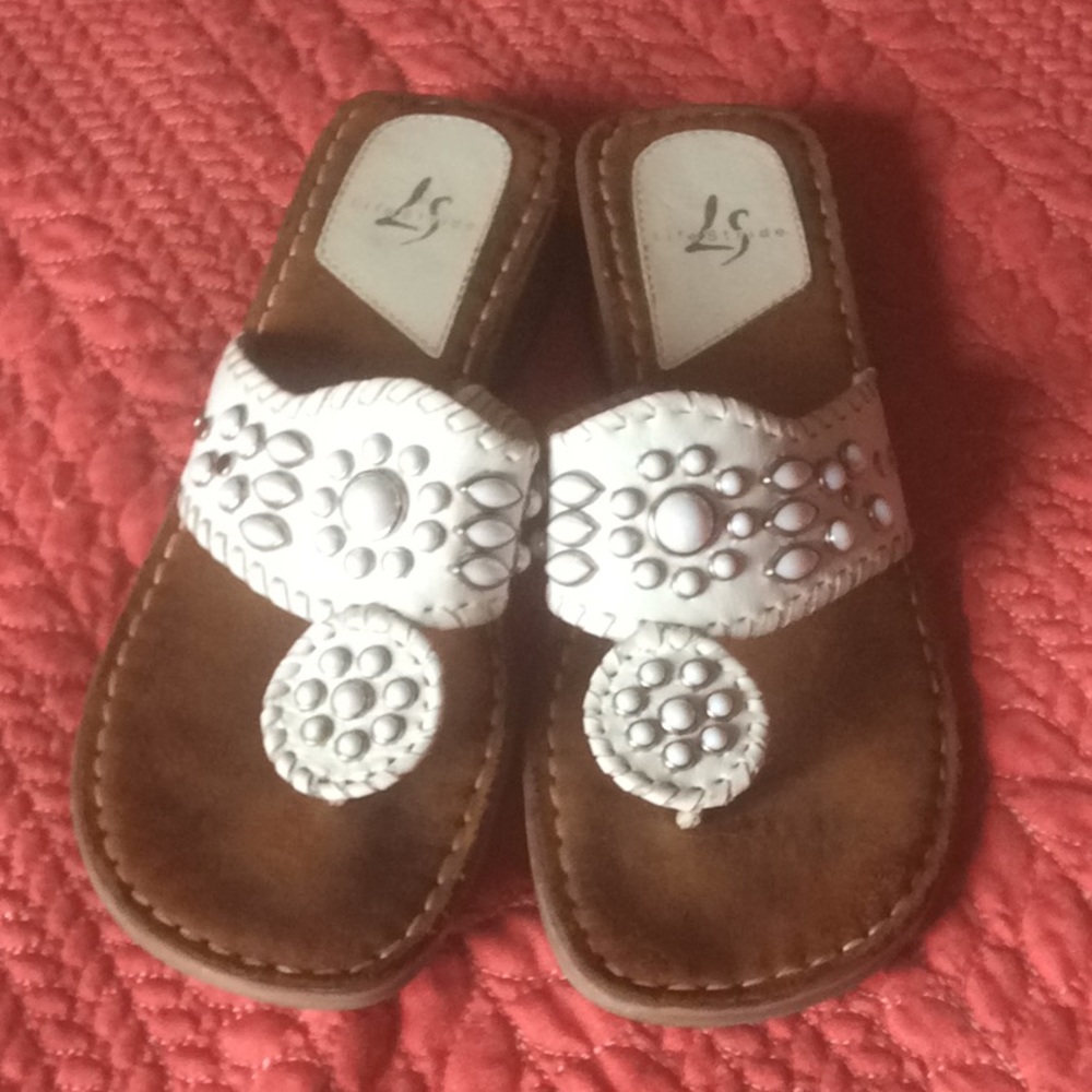 White sandals